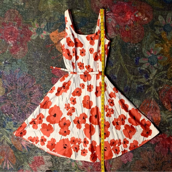 SOLD 💜 Breakin' Loose VTG Y2K White Red Floral Sleeveless Midi Dress - Picture 2 of 6